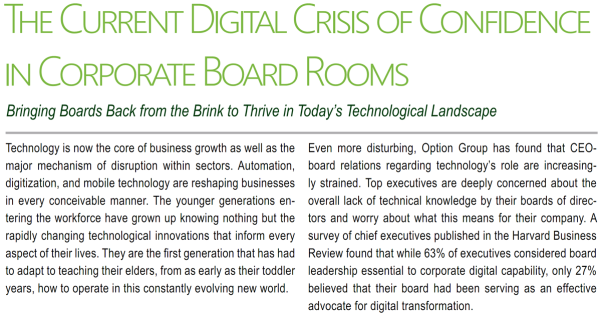 The Current Digital Crisis of Confidence in Corporate Board Rooms