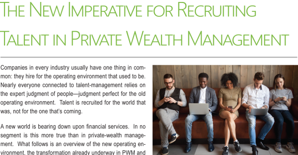The New Imperative for Recruiting Talent in PWM